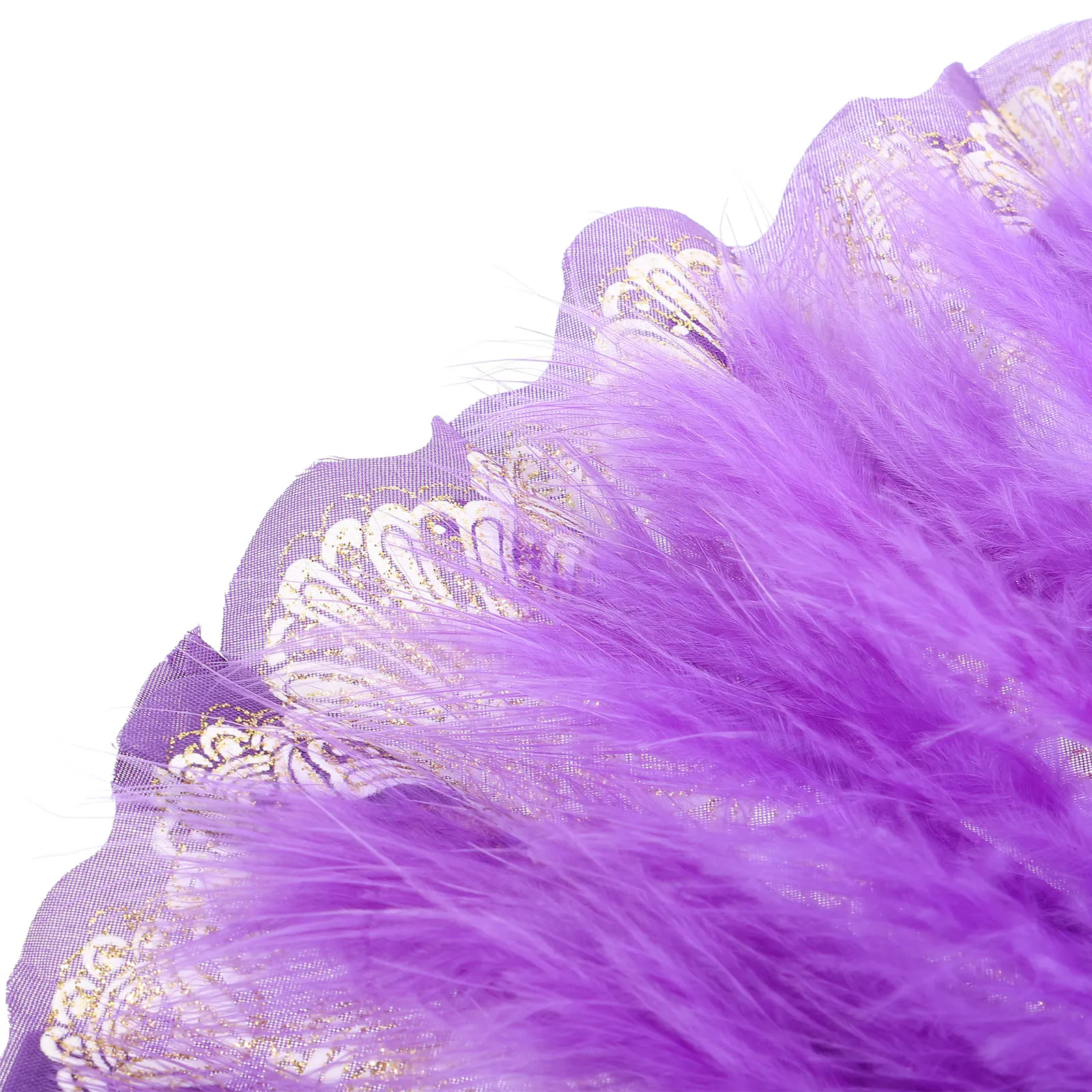 

Vintage Plume Fan H held Purple Folding Fan for Dance Performance Retro Fans Fits in Gifts Teen Girls