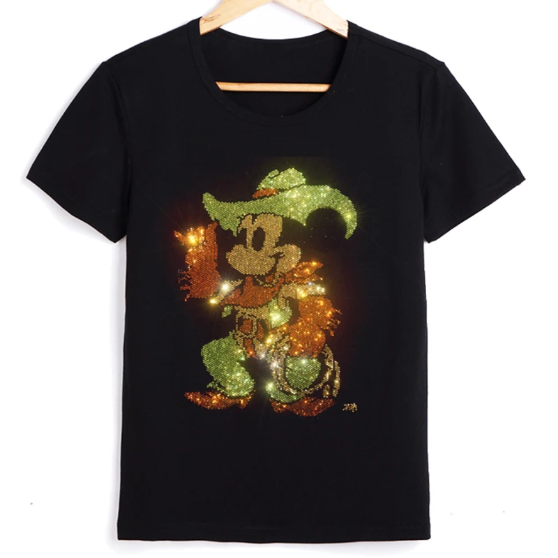 Casual Summer New Fashion short-sleeve T-shirts Female Creativity Tops Cartoon Print Hot Sale Loose Cotton Women Shirt