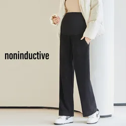 Maternity Wear: Loose-Fit Wide-Leg Pants for Fall/Winter, Stylish Maternity Casual Trousers Maternity Pant Pregnancy Clothes