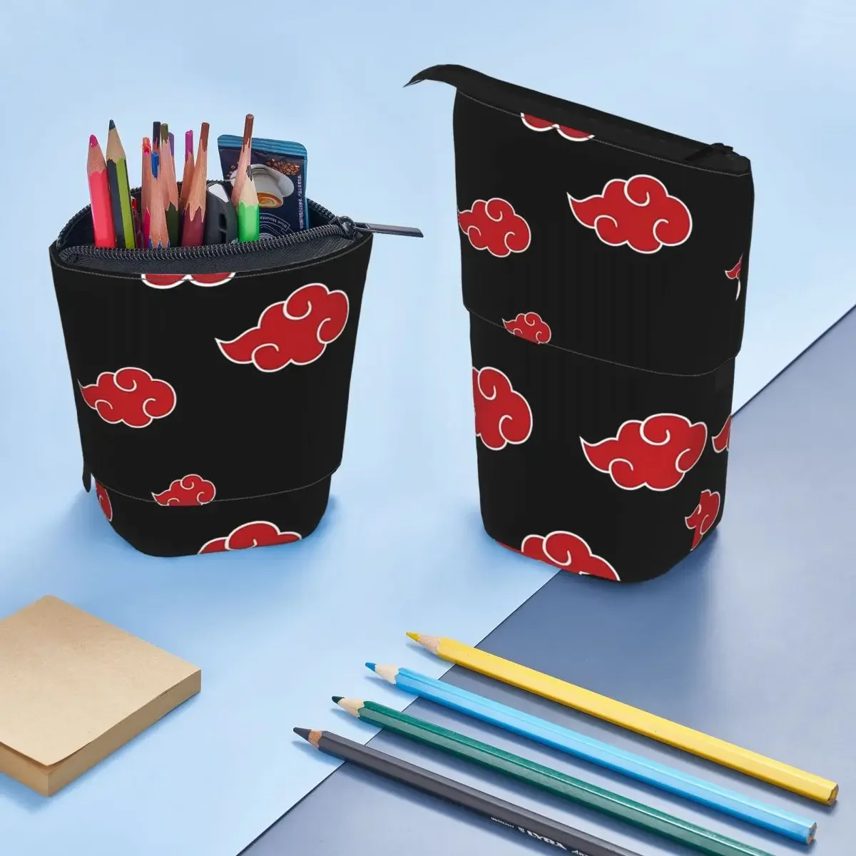 

Black And Red Cloud Reversible Pencil Case for Students Gifts Pen Box Pencil Bag Stationery Supplies Pen Holder Bag