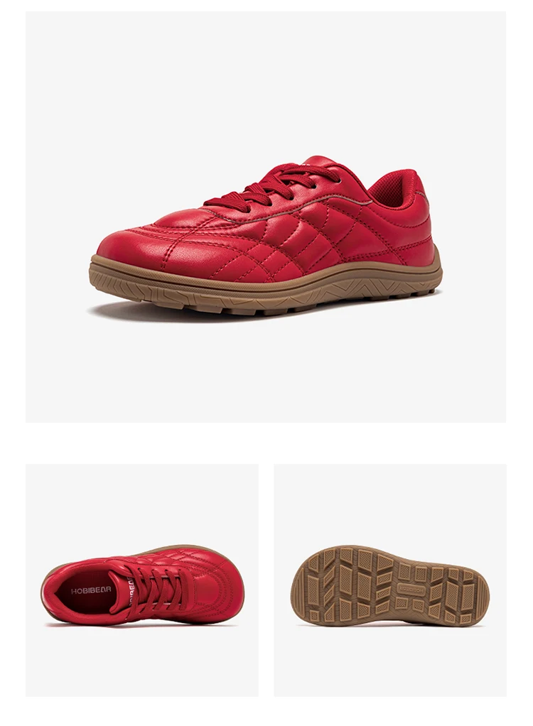 HOBIBEAR Damen-Sneaker mit breiter Zehenbox, Kunstleder, Barfußschuhe, klassische Schnürschuhe mit Nähfaden, zum Gehen geeignete Schnürsneaker – Detail 17