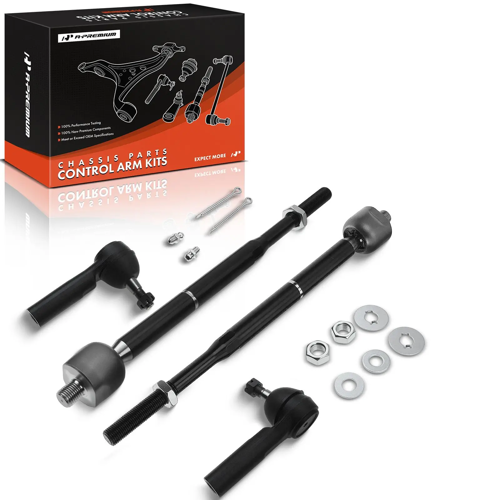 A-Premium 4x Front Inner & Outer Steering Tie Rod End for Chevrolet HHR 2006-2011 Cobalt 2005-2010 Pontiac G5 2007-2010 Pursuit