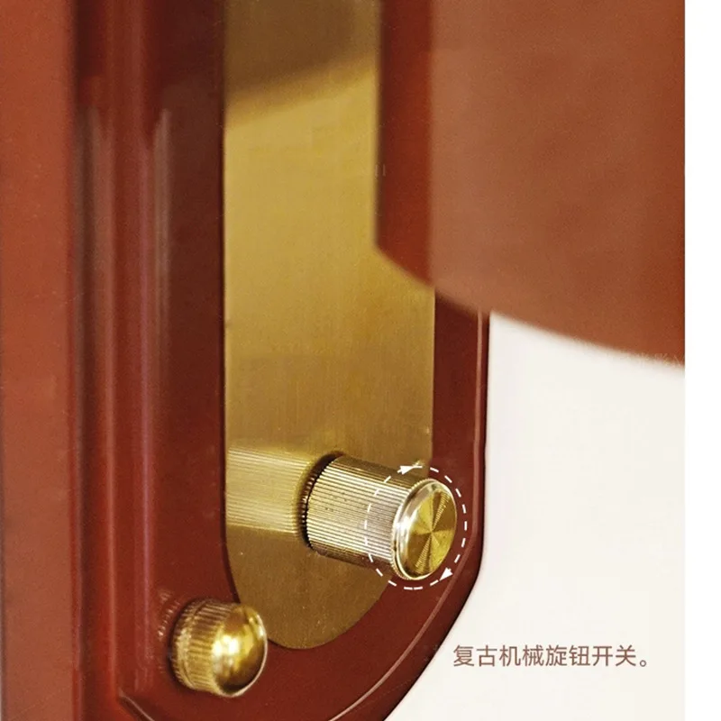 โคมไฟติดผนังเหล็กดัดสีแดงแบบอเมริกัน หลอดไฟ LED ขั้ว E27 โคมแก้ว สำหรับห้องนั่งเล่น ห้องนอน ร้านอาหาร ทางเดิน สไตล์เรโทร