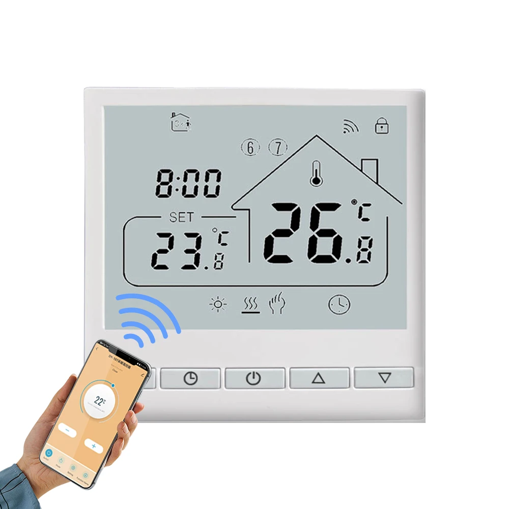 WiFi Smart Thermostat 5+2 Programmable 3A Water Heating Tuya Voice Control Thermostat DIY Install LCD Display Smart Temperature