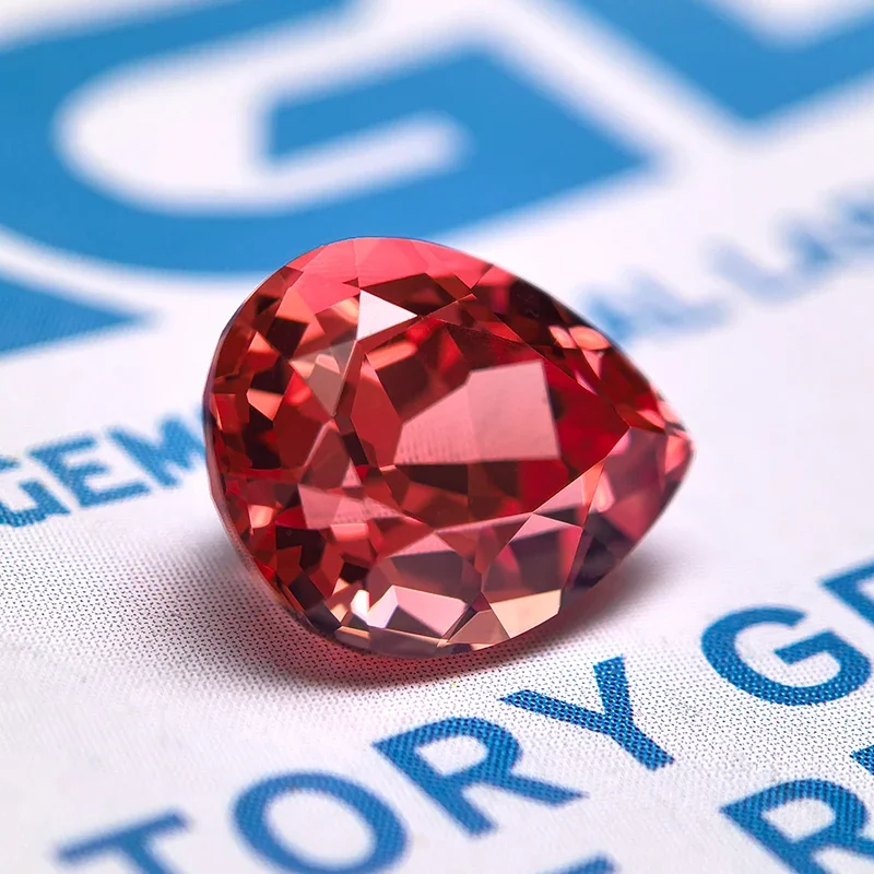 Lab Grown Sapphire Pear Shaped Fire Lotus VVS1 Gemstone DIY Charms Necklace Earrings Main Materials with AGL Certificate