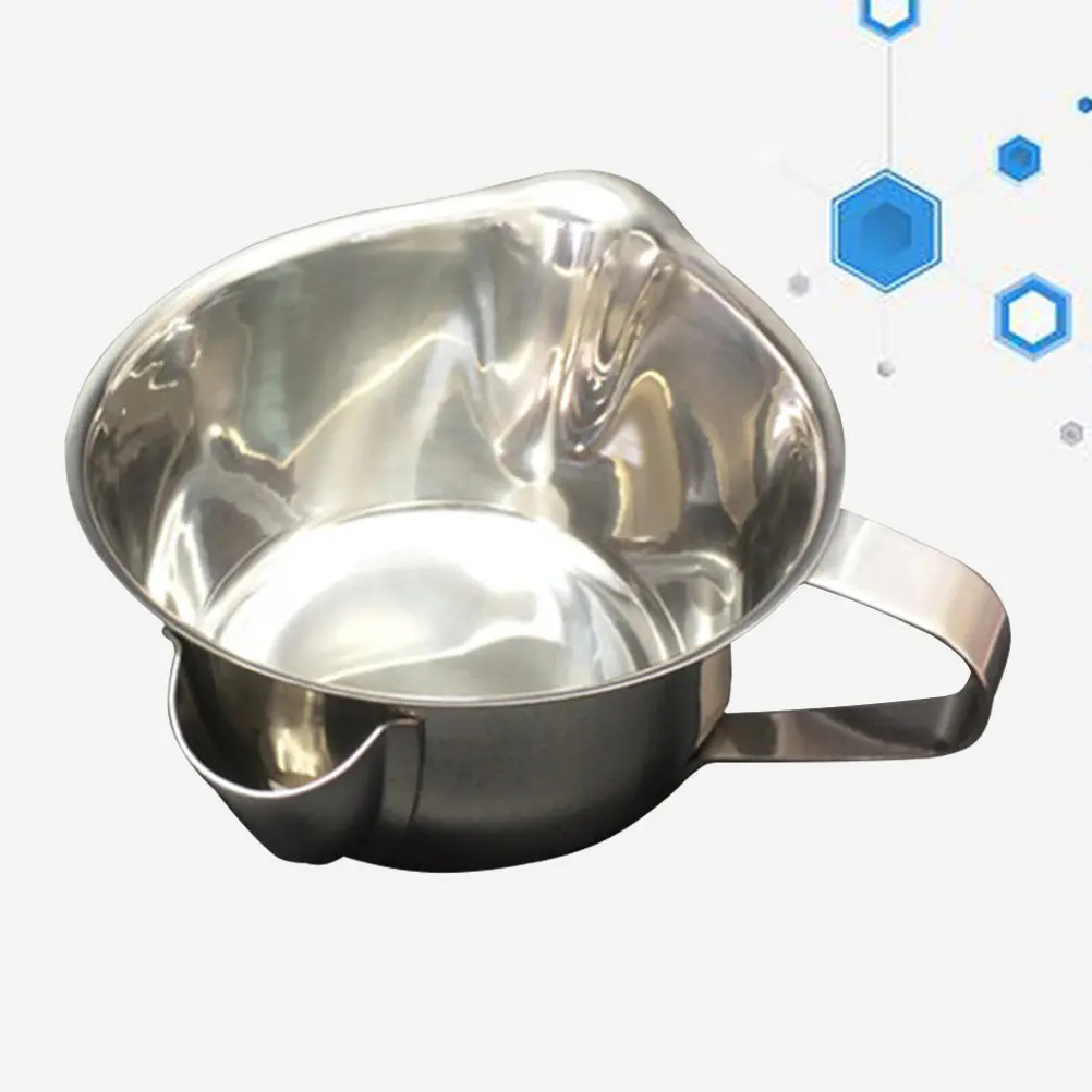 Stainless Steel Oil Separator Bowl 16Cm Diameter 6.5cm Height Arc Spout Soup Grease Filter Strainer for Healthy Cooking Oil Soup