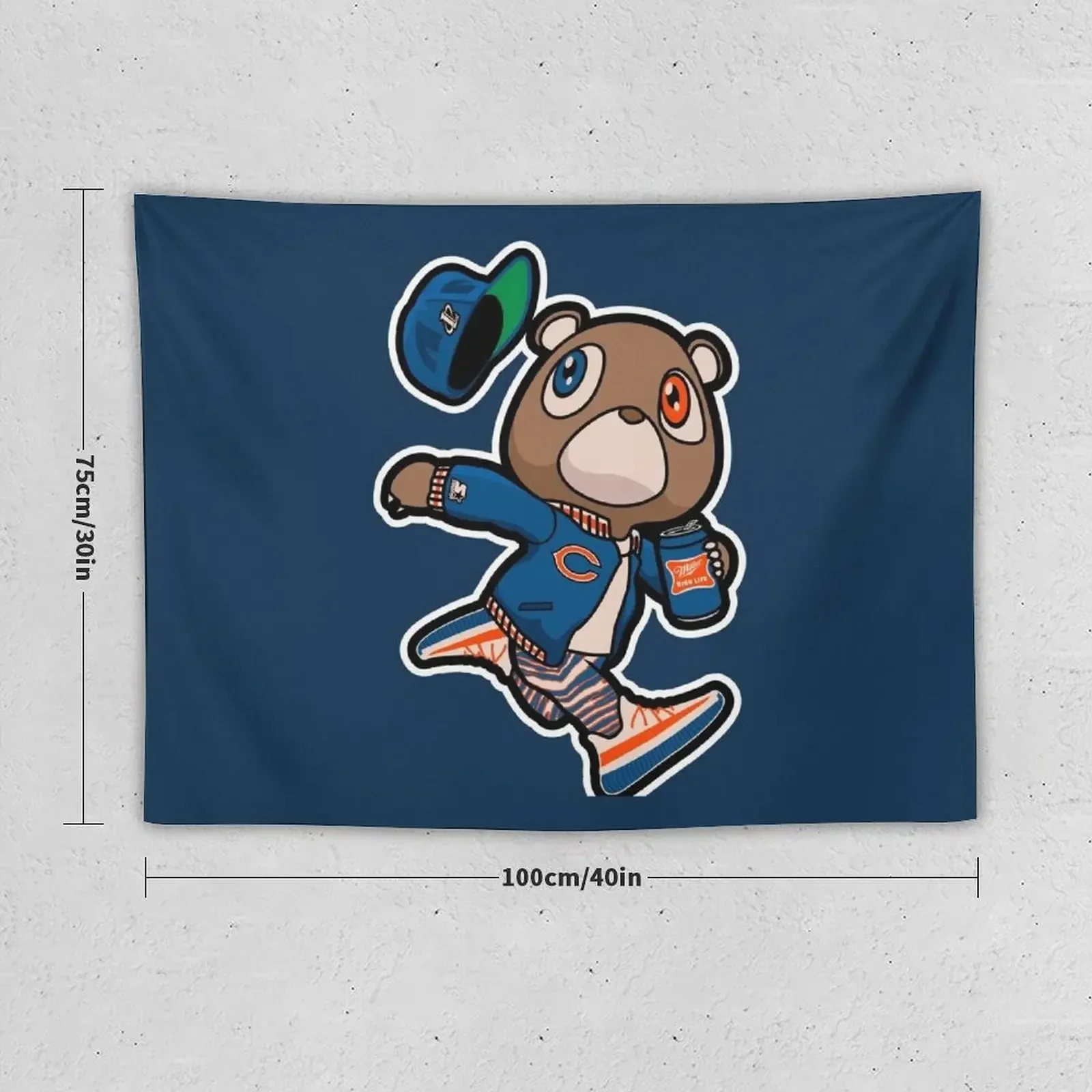 Kanye West Dropout Bear Chicago Vintage Graduation Tapestry Aesthetic Decoration Decoration Room Tapestry