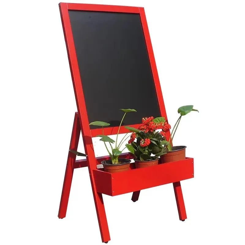 Vertical Decorative Flower Stand 110cm Single Sided Melamine Wood Blackboard for Flower Shop Hotel Store Activity Display