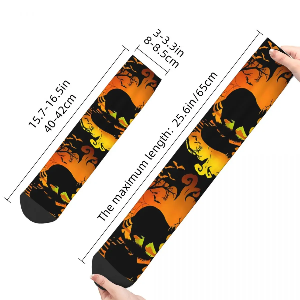 Happy Men's Socks Silhouette Pumpkin Vintage Raccoon Animal Hip Hop Crazy Crew Sock Gift Pattern Printed