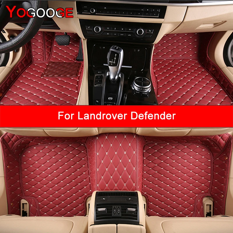 YOGOOGE Custom Car Floor Mats For Landrover Defender 5Seats Model Auto Carpets Foot Coche Accessorie