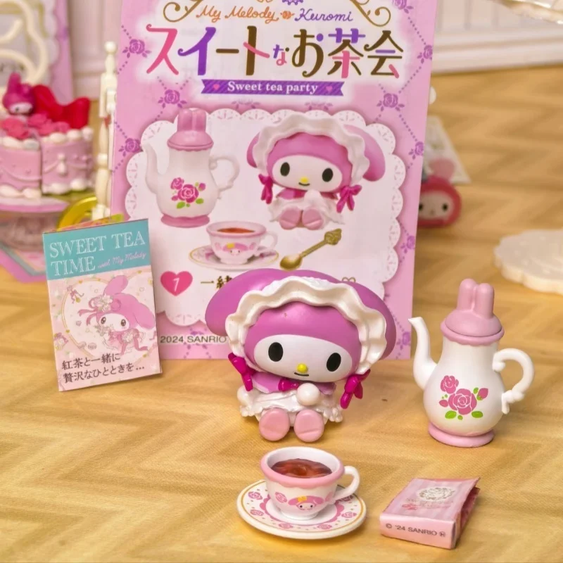 

Re-Ment Miniature Tea Party Scene with My Melody & Kuromi Kawaii Collection Model Toy for Girls Ideal Christmas Gift
