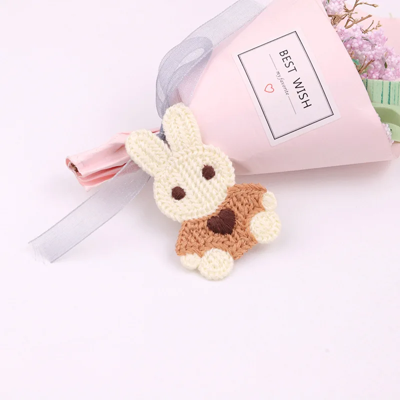 Cartoon love bunny patch embroidery clothing hat sweater torn patch girl DIY hair accessories Embroidery decorative cloth patch