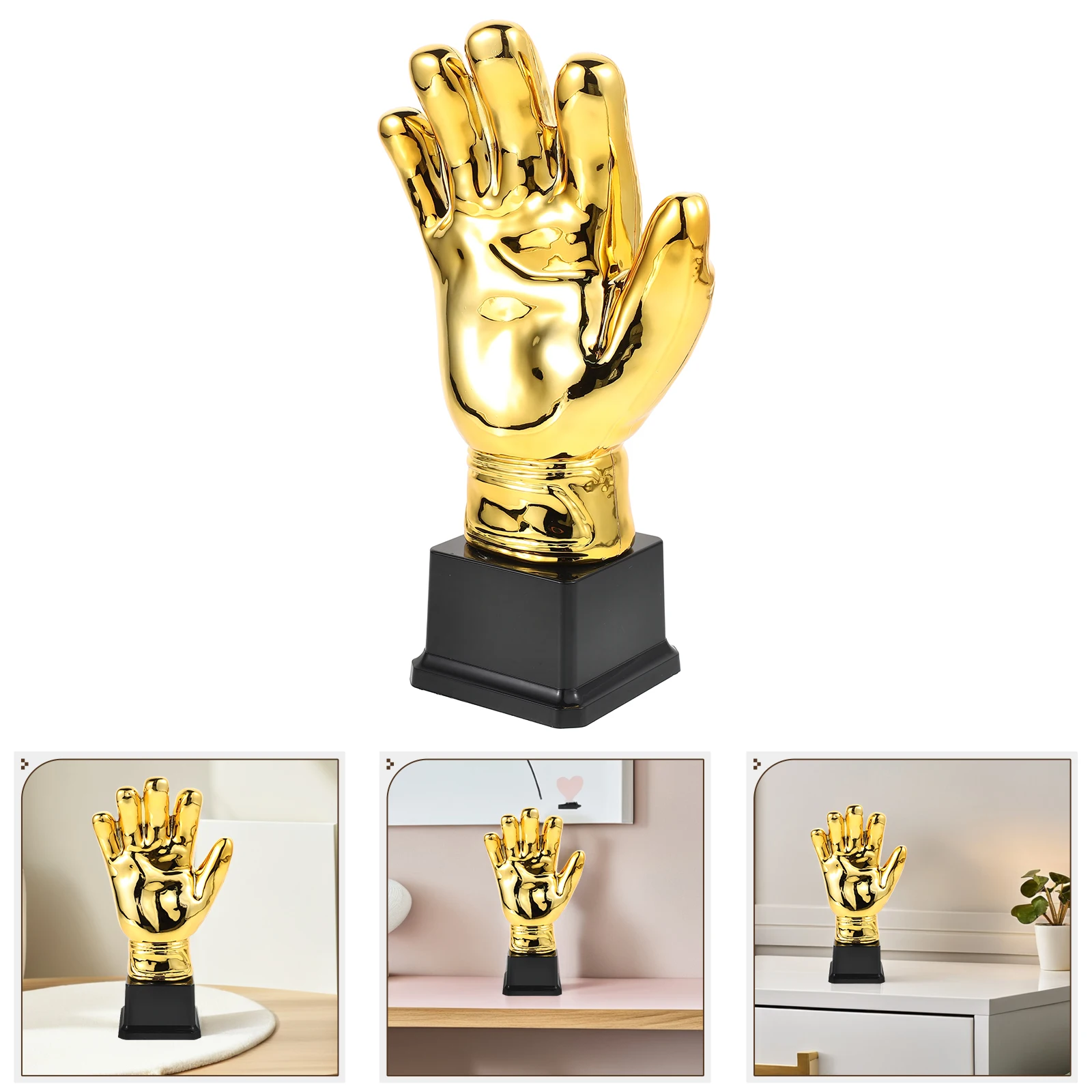

Gloves Football Trophy Soccer Champion Awards Gold Medal Plastic Goalkeeper Child