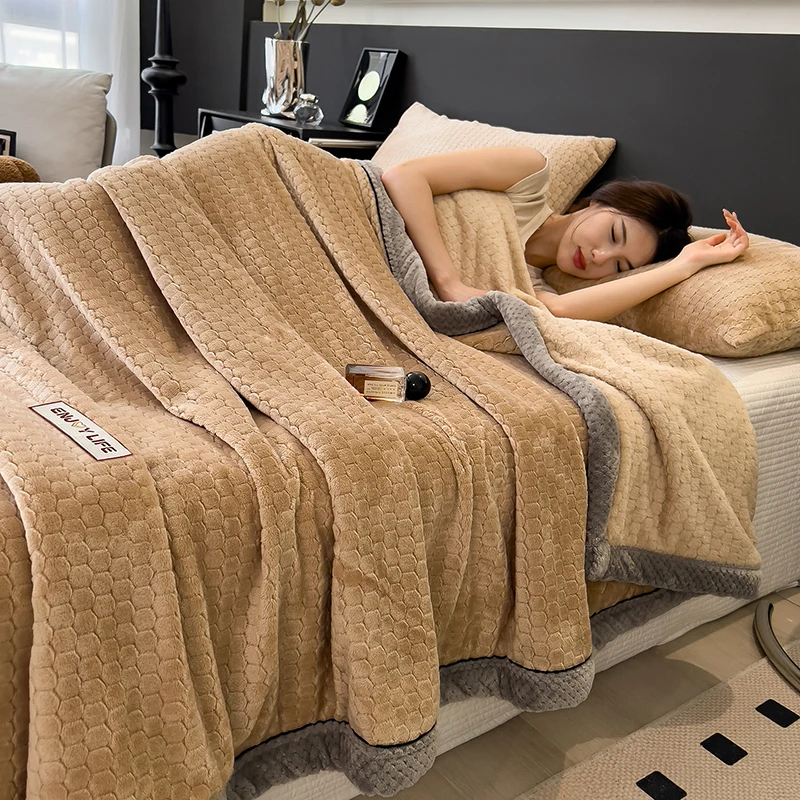 

Home Sherpa Fleece Throw Blanket Keep Warm Winter Bed Blankets Double Sided Coral Velvet Queen Bed Cover Bedspreads On The Bed