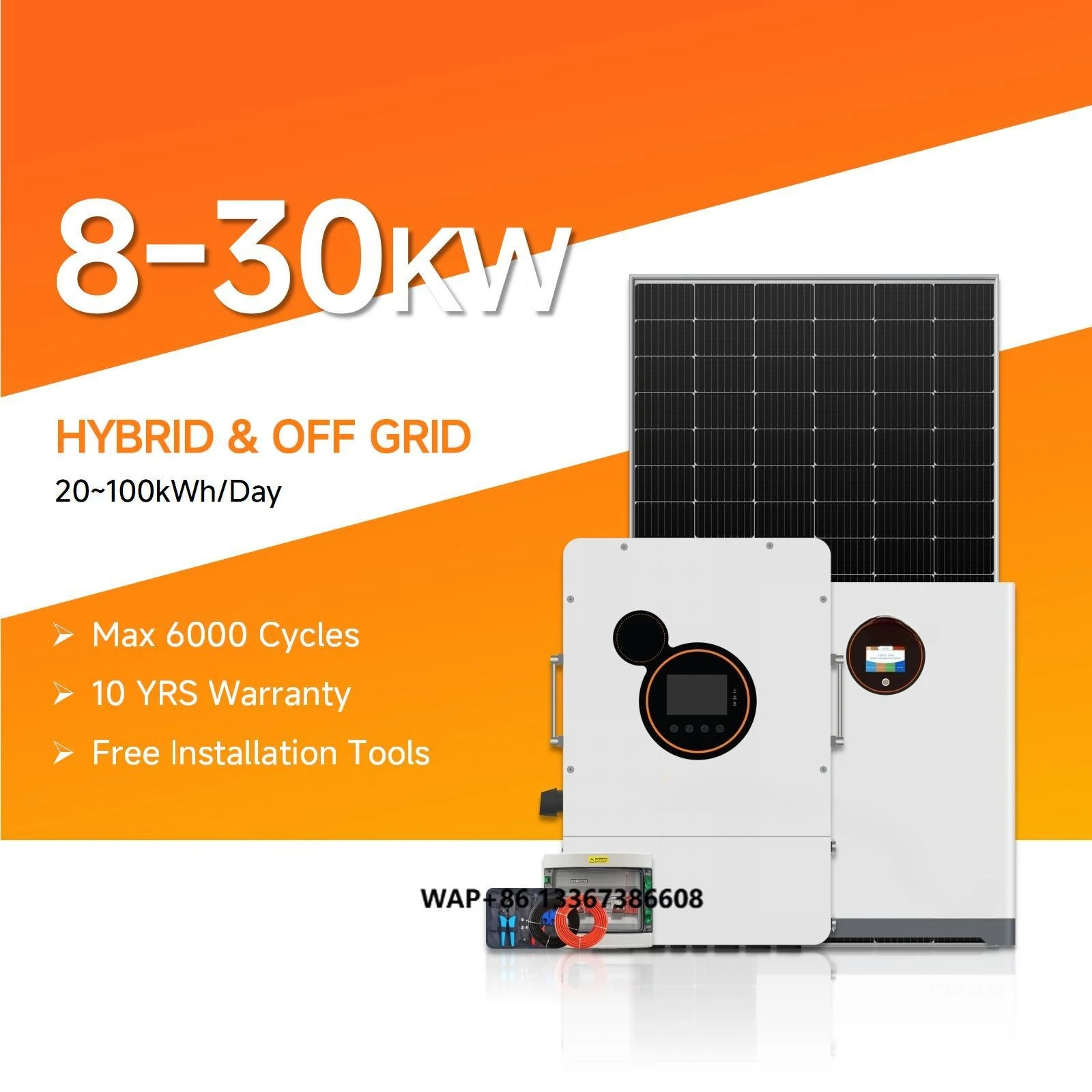 

Solar Energy System 110V 220V Voltage 8KW 10KW 12KW 15KW 20KW 25KW 30KW with Solar Battery Energy Storage System