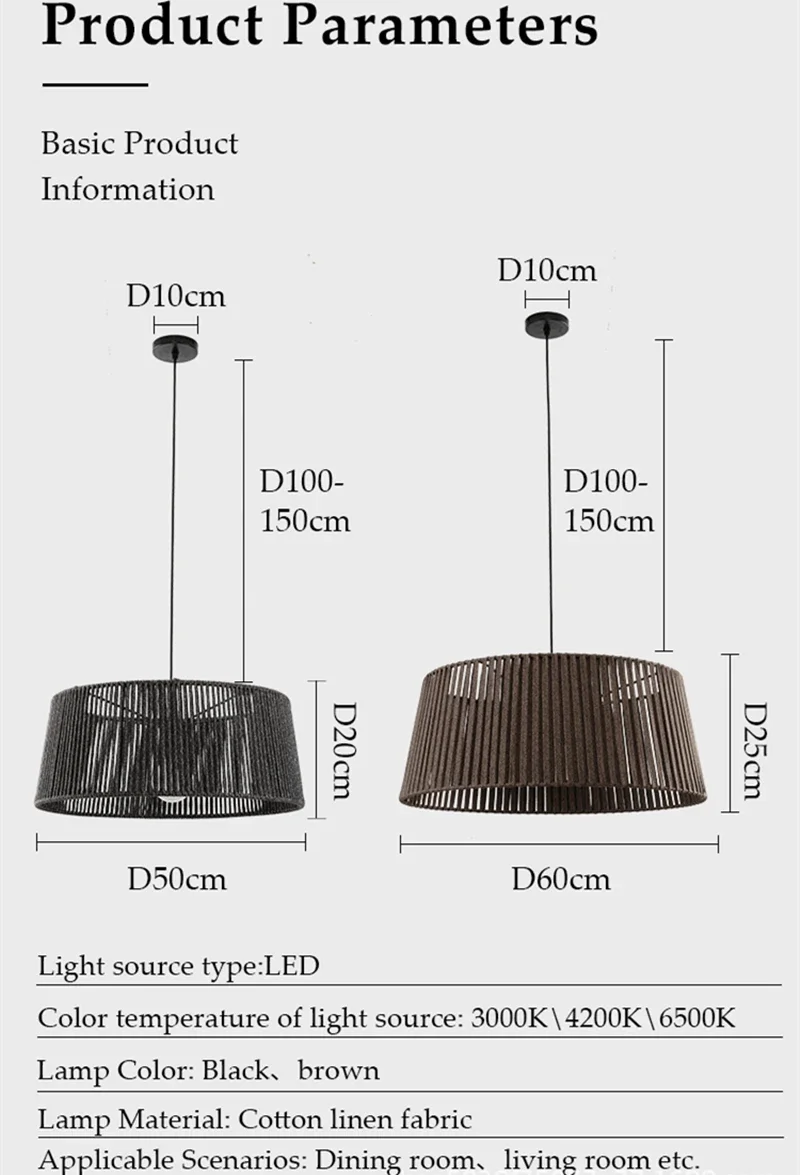 โคมไฟระย้า LED แบบนอร์ดิกโคมไฟเชือกปอแบบวินเทจสำหรับรับประทานอาหารห้องห้องนอนร้านอาหารร้านค้าโคมไฟแขวนในห้องครัว