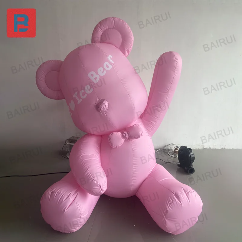 Urso inflável rosa para decoração de presente de festival de ano novo