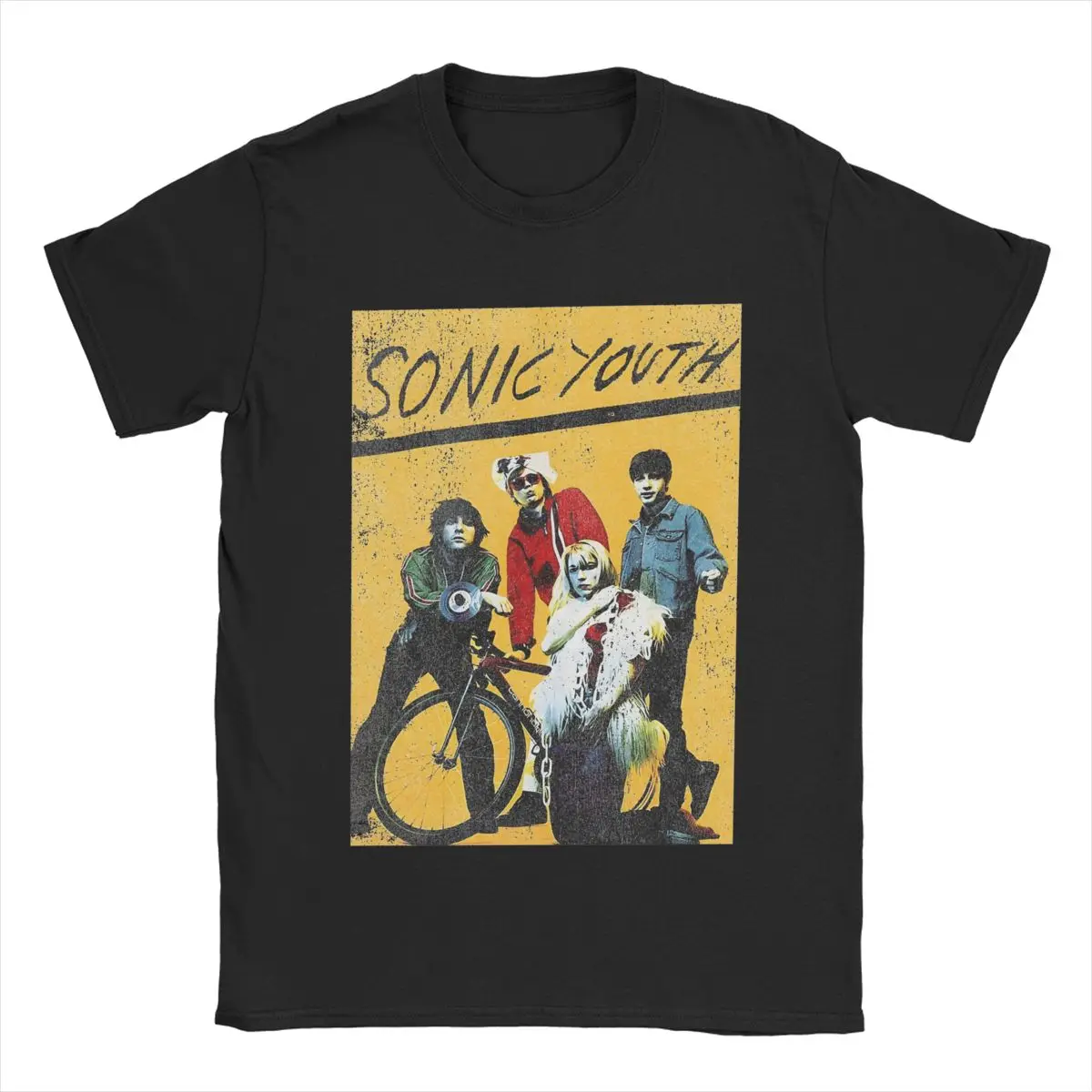 T-shirt Sonic Youth pour homme, 100% coton, col rond, manches courtes, mode été