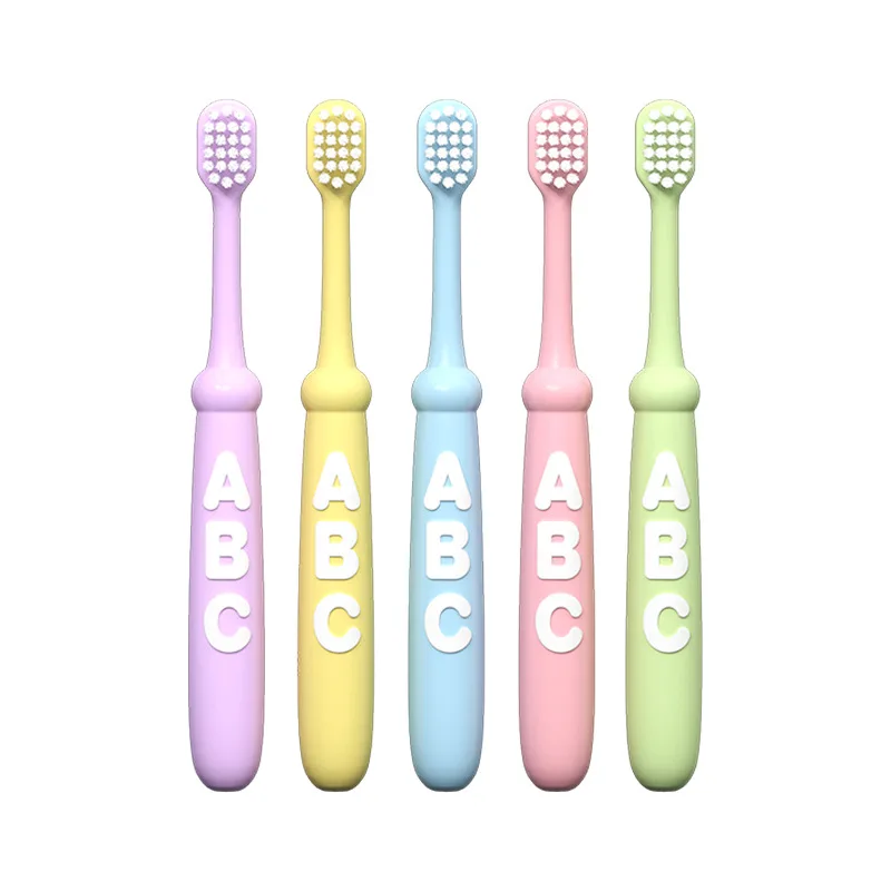 فرشاة أسنان للأطفال ذات شعيرات ناعمة مكونة من 4 قطع بتصميم كرتوني للأطفال بعمر 3-6-12 سنة فرشاة أسنان لطيفة للتنظيف اللطيف للأطفال