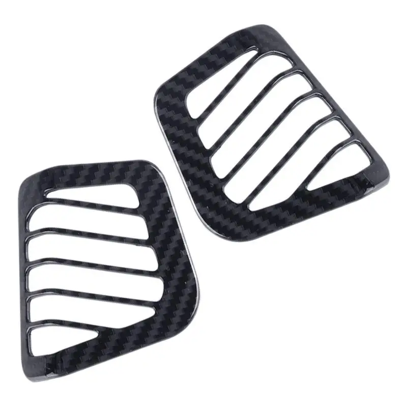 2pcs/set Dashboard Side AC Air Vent Cover Trim ABS Plastic Fit For Jeep Wrangler JL JT 2018-2021 2022 Black Carbon Fiber Style