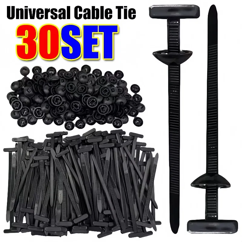 

Universal Nylon Cable Tie Multipurpose Buckle Fastener Screw Self-Locking Zip Tie for Car Repair Data Wire Cable Manager Straps