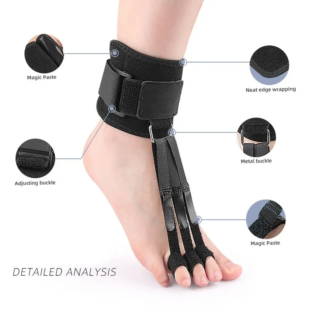 Foot Drop Adjustable Toe Corrector Orthotics Metal Buckle Curled Toe Toe Valgus Corrector Breathable Fix&Adjust Toe Splint Toe