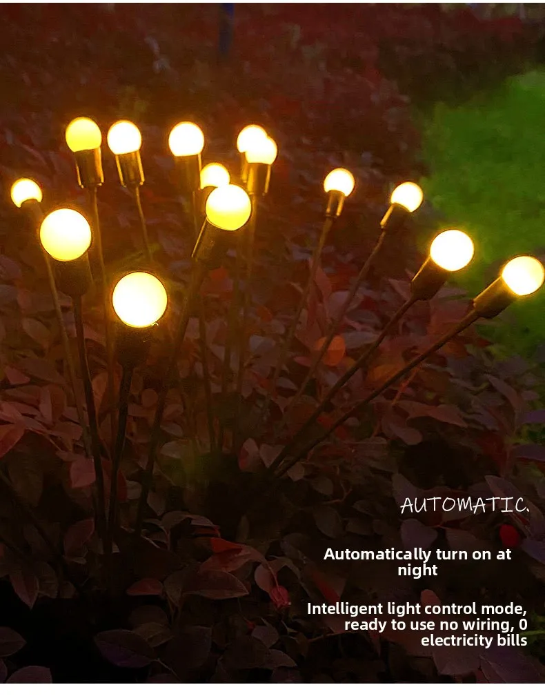 New solar lawn light led wind-driven firefly light, outdoor courtyard garden plug-in light waterproof camping light LED Decor