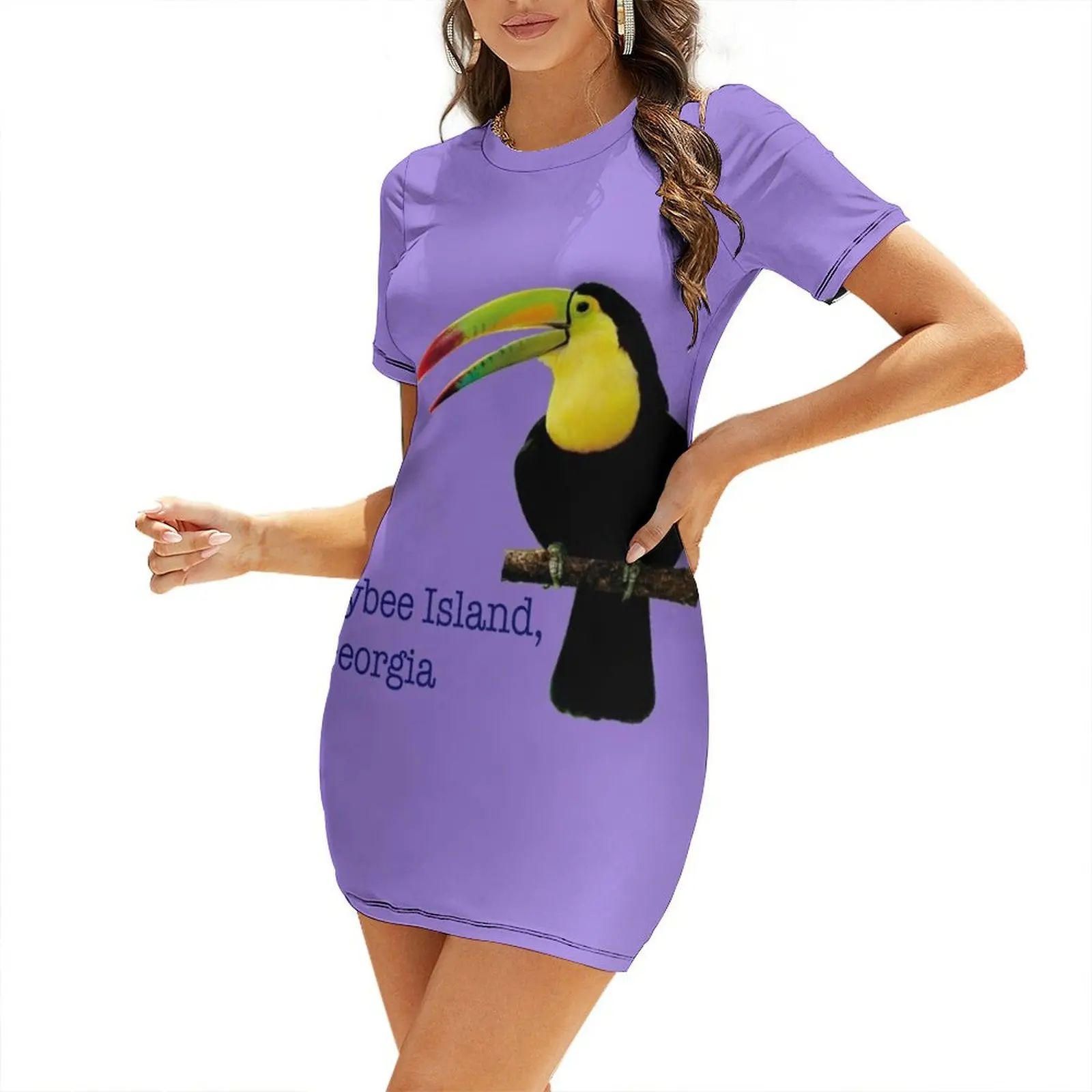 

Toucan Design, Tybee Island, Georgia, Beach, Fun Short Sleeved Dress summer dresses ladies 2025 women dresses dresses for woman