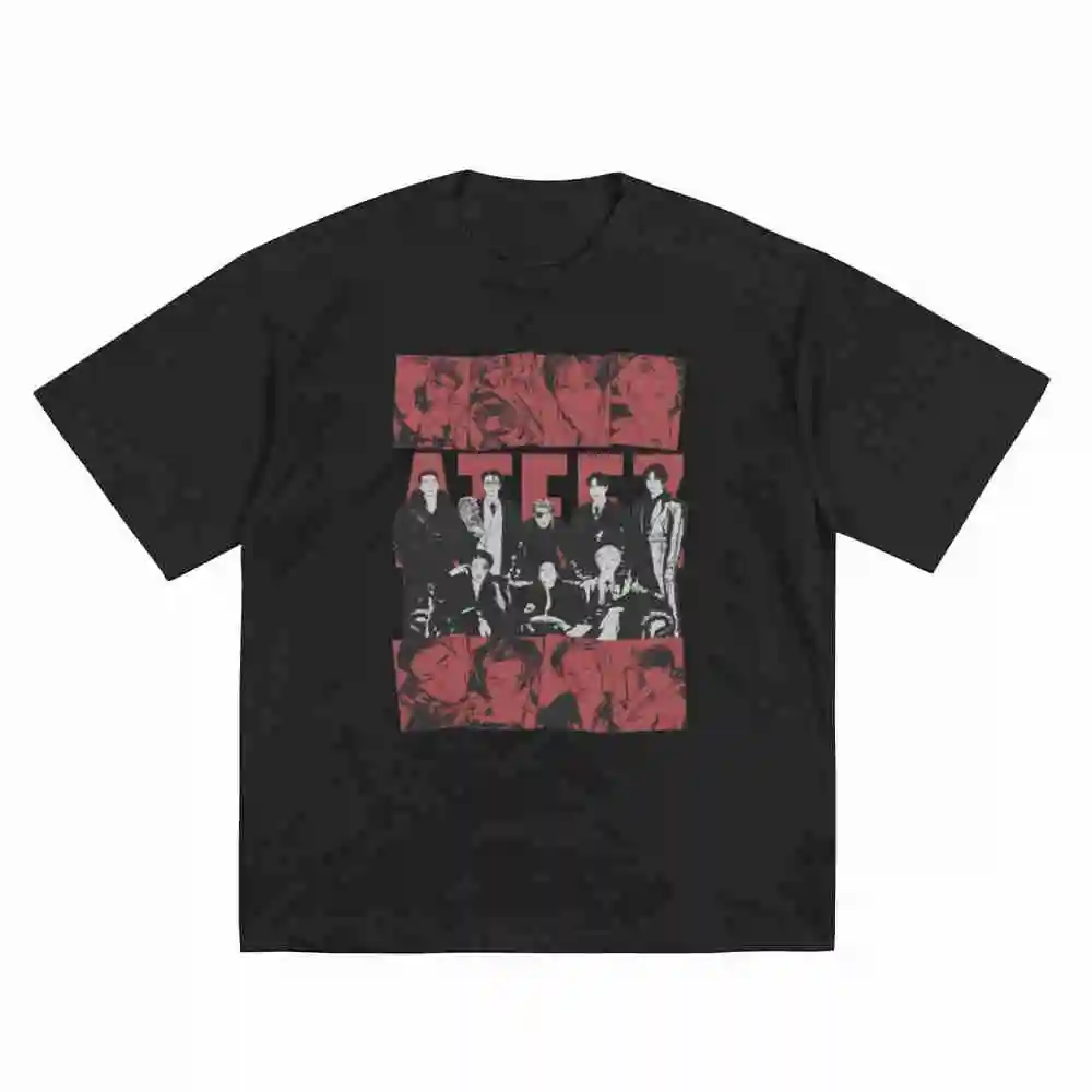 Ateez World Tour Golden Hour Short Sleeve Tee 100% Cotton T-Shirt