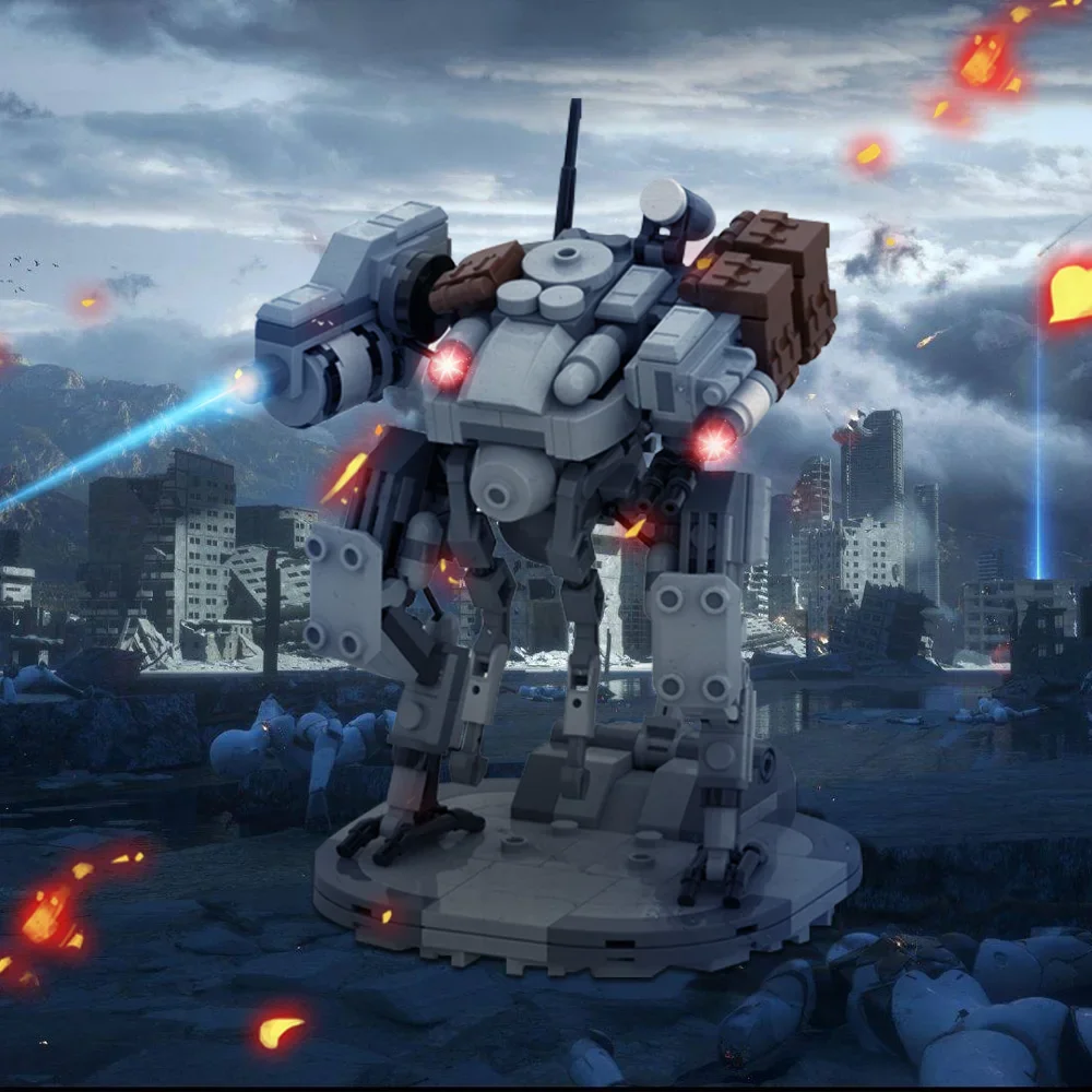 子供のためのMech戦闘ロボットビルディングブロック,古典的なMr.doubleロボットレンガ,Mechおもちゃ,子供への贈り物,M2A4b Striders V2, Gobricks