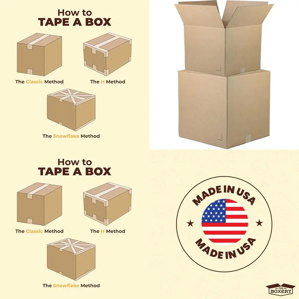 

13x13x13 Inches Brown Kraft Corrugated Cardboard Boxes, 25-Pack for Shipping, Packing, and Storage - Durable, Eco-Friendly, Recy