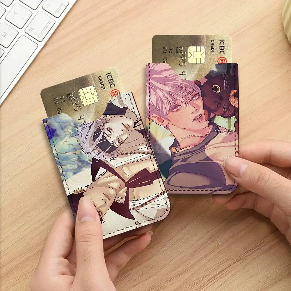 Pearl Boy BL Anime Ultra Slim Men Leather Mini Wallet Lightweight Credit Bus ID Card Holder Case for Daily Business Use
