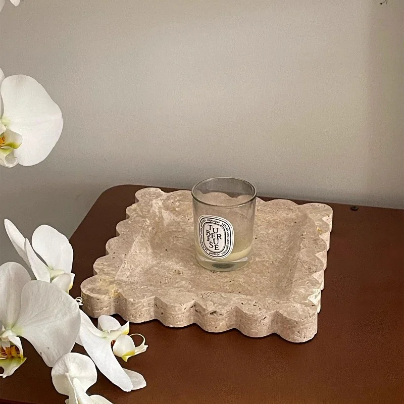 

Irregular marble tray, bathroom candle holder decoration, jewelry tray