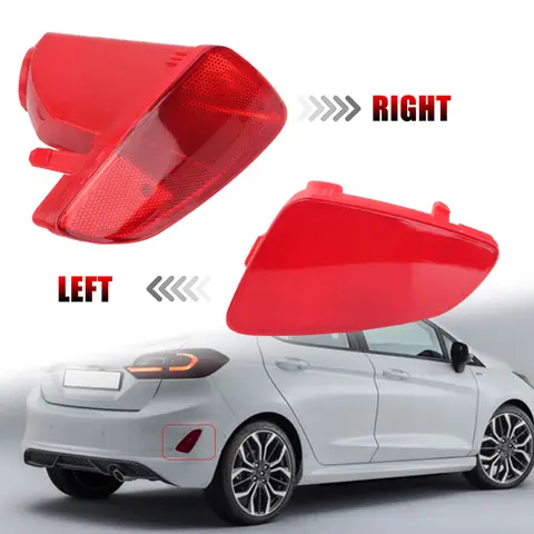 Rear Bumper Reflector Fog Light Cover For Ford Fiesta MK8 2017 2018 2019 2020 2021 2022 2023 Rear Fog Light Cap Car Accessories 10 best sales ford fiesta 2019 accessories - №5