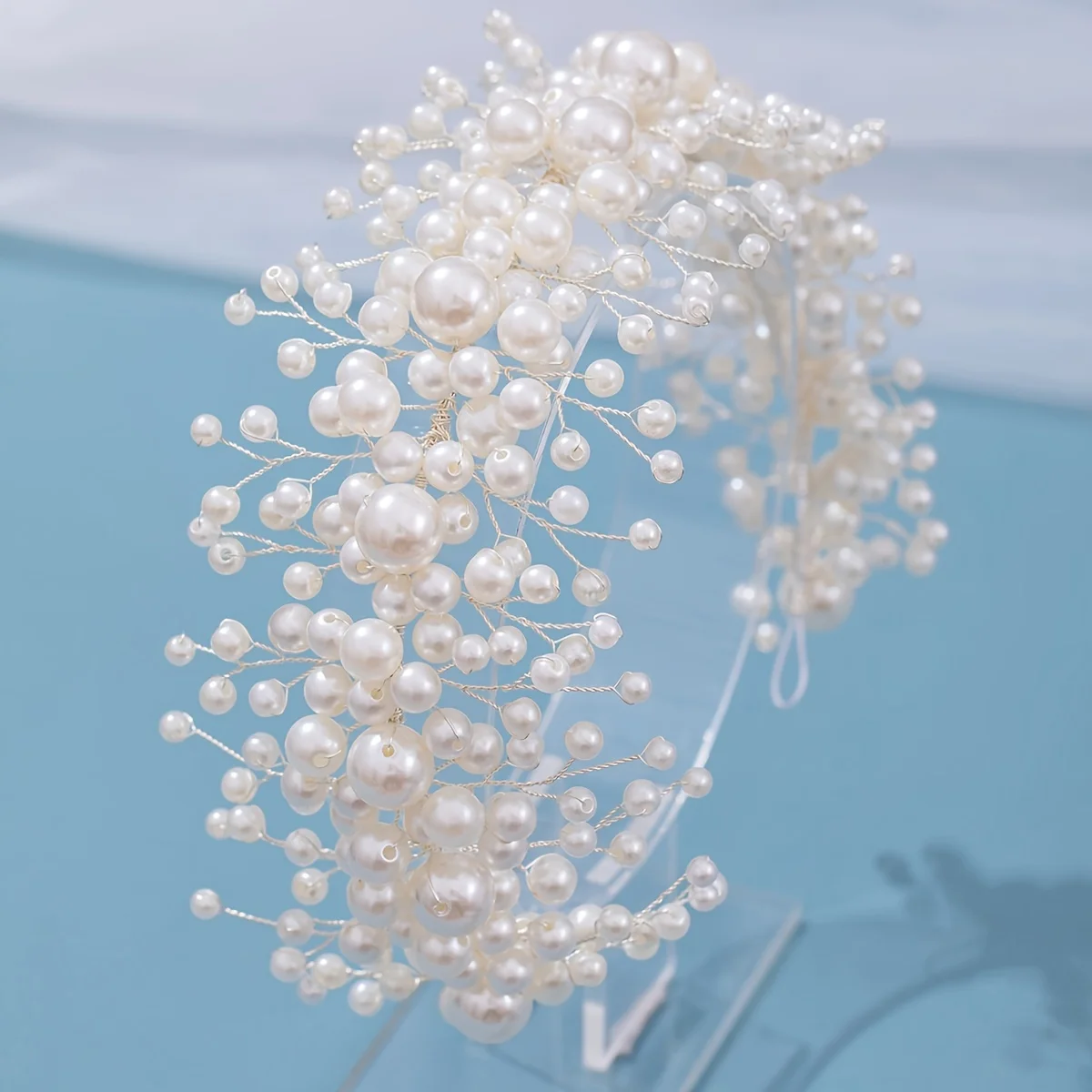 

Роскошная жемчужная повязка на голову, тиара для женщин, аксессуар для волос на вечеринку, свадьбу, ювелирное украшение, подарок