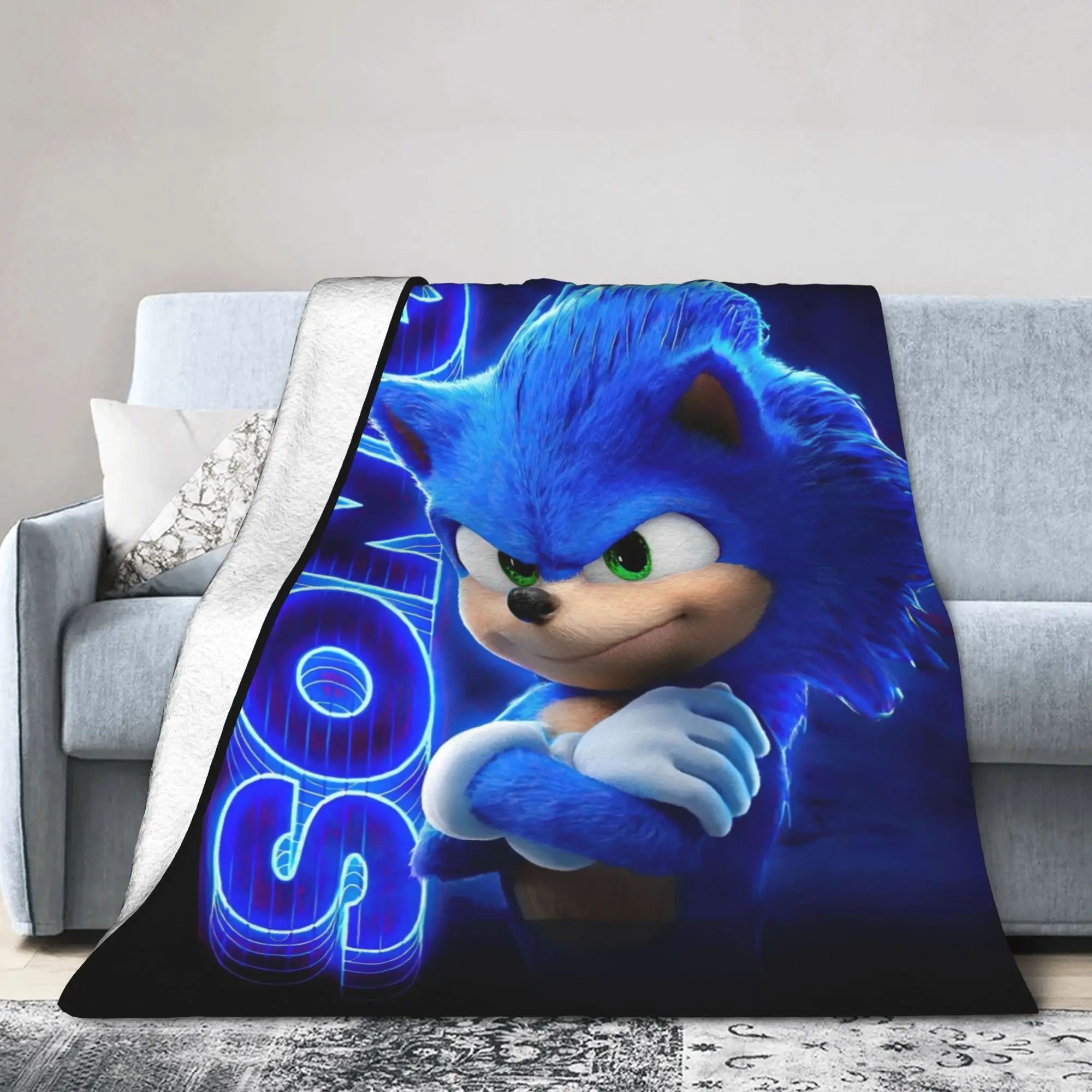 S-Sonics The H-Hedgehogs Blanket Velvet Textile Decor Multifunction Warm Throw Blanket for Bed Outdoor Bedspread