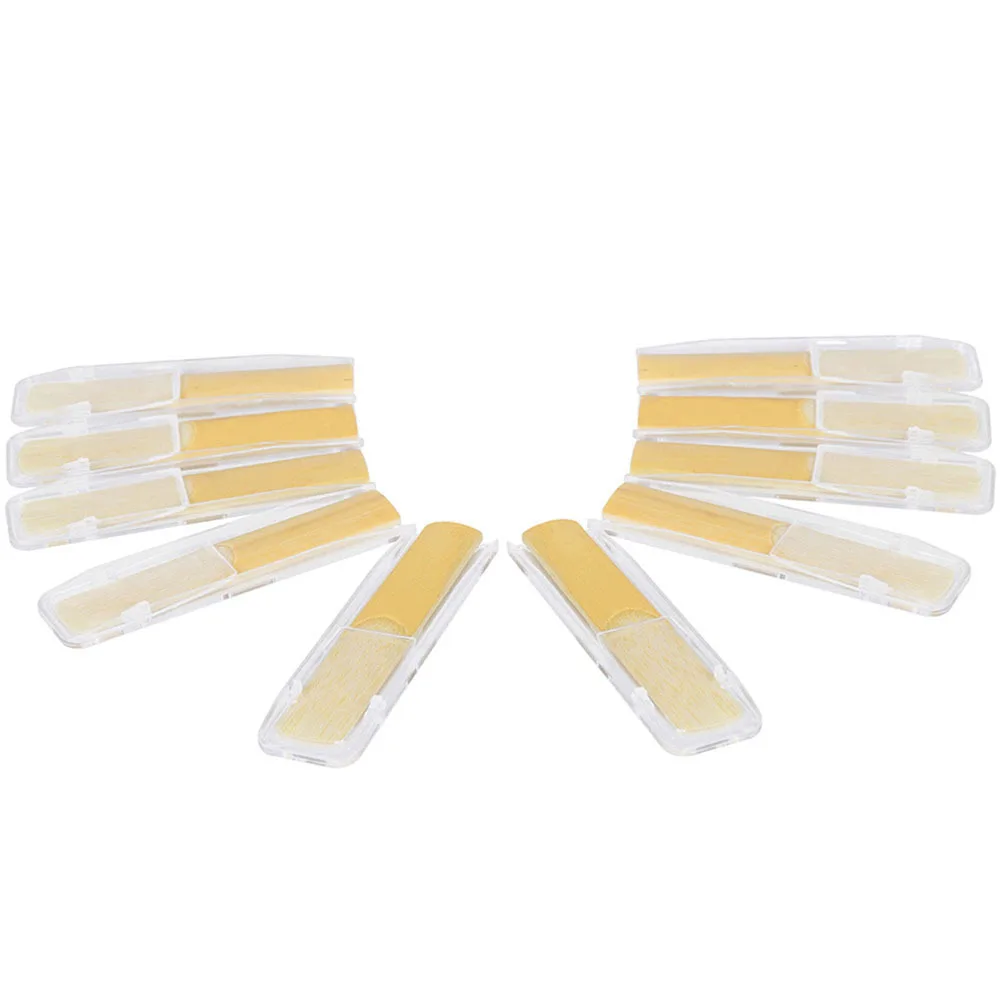 10pcs Clarinet Reeds 2.5 Strength Handmade Instrument Replacement Parts For Professional Beginner Players Durable Compact