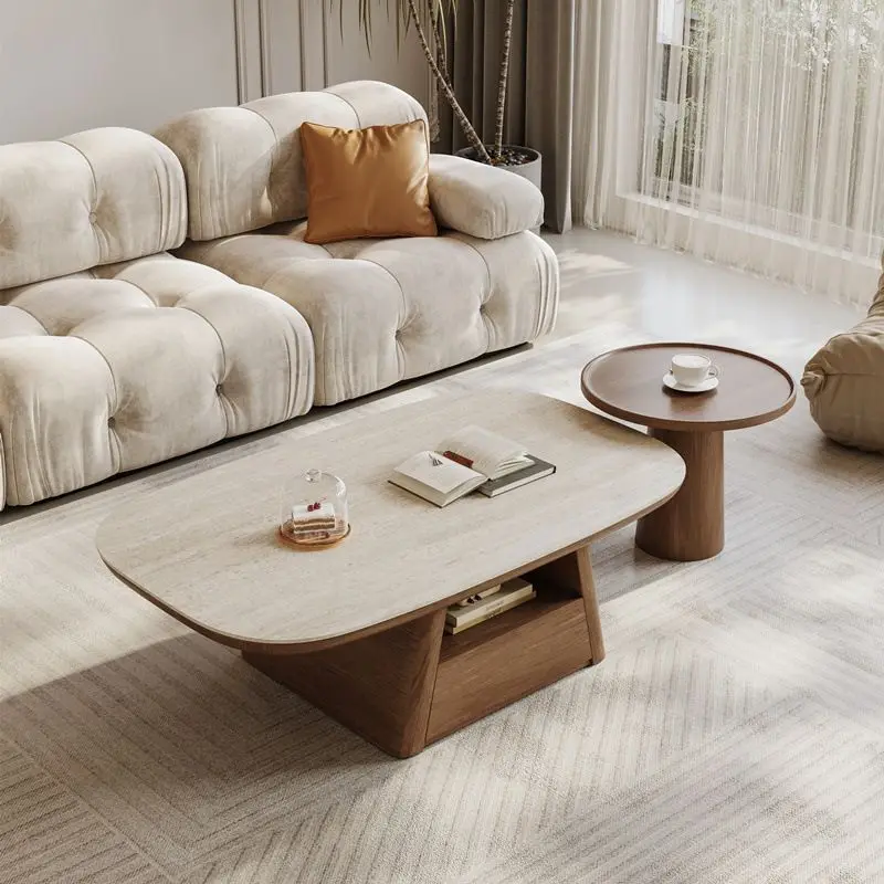 Solid wood retro minimalist second-hand coffee table small apartment new Chinese coffee table