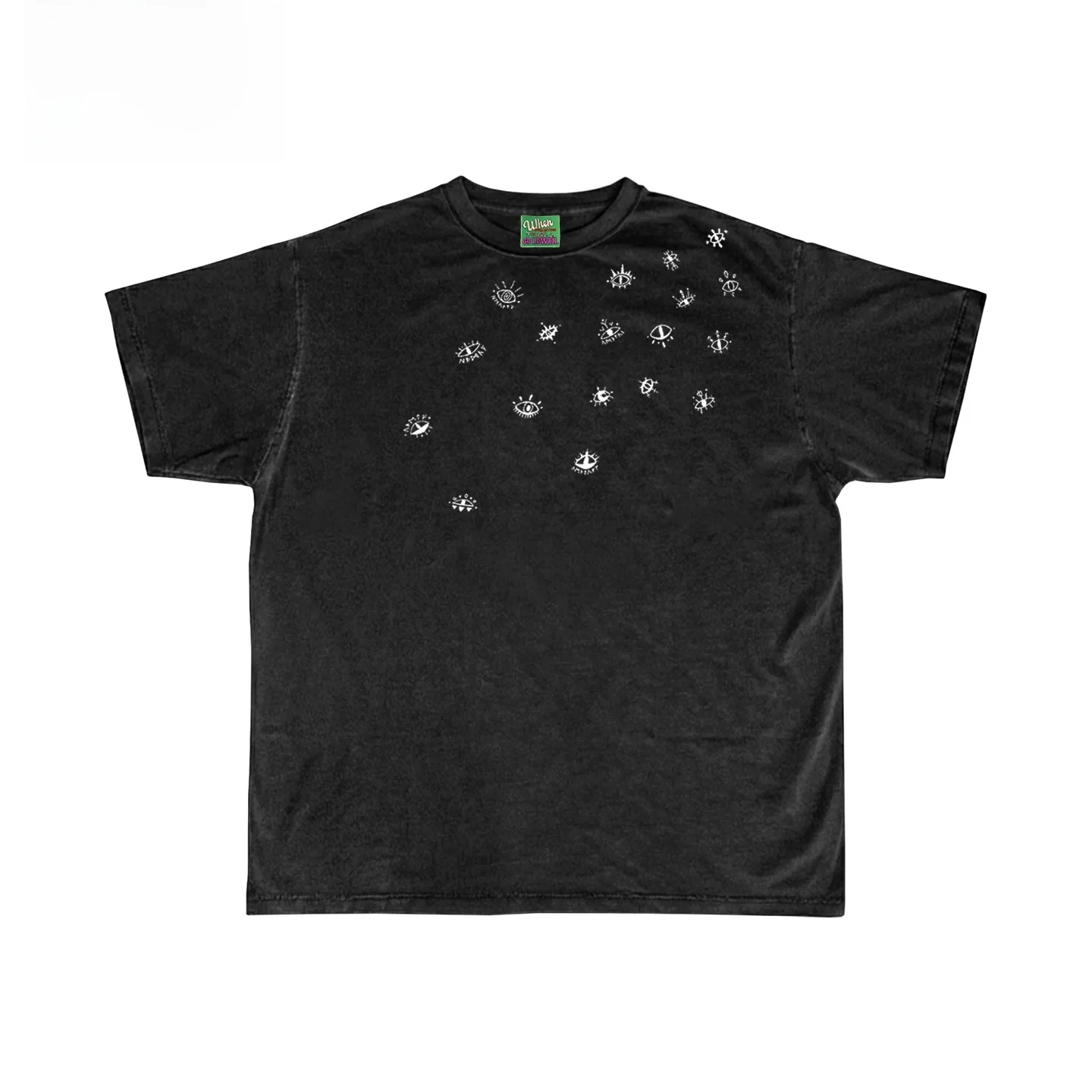 Interesting Soul Unisex Hip Hop Graffiti Patchwork Washed Vintage Short Sleeve T-Shirt Stylish Graffiti Design Spring Fashion