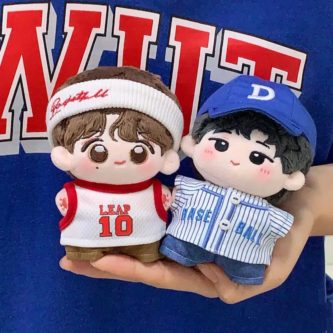 

10cm Doll Clothes Cotton Stuffed Dolls Basketball/Baseball Uniform Coat Pant Hat Set Changing Dressing Game Playing House Gift