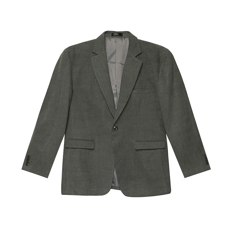 WTHT ใหม่แฟชั่นผู้ชายสีทึบ Casual Blazers อินเทรนด์ปุ่มแขนยาวหลวมแจ็คเก็ตชายฤดูร้อน 2A0094