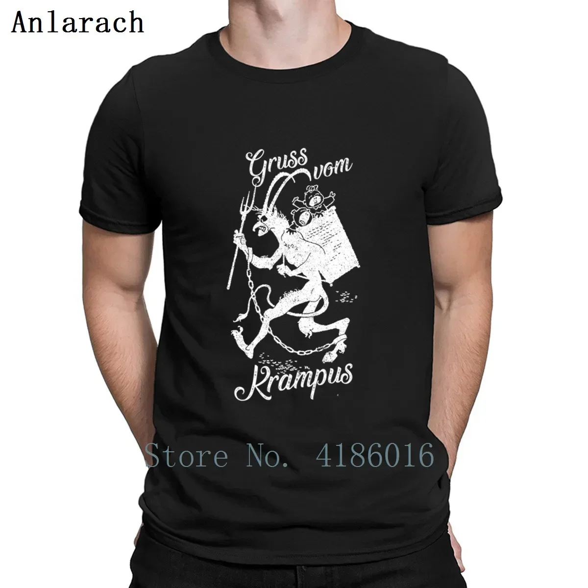 

Gruss Vom Krampus Couple Short Sleeved T-shirt For Men Women Breathable Casual Pure Cotton Loose Tops