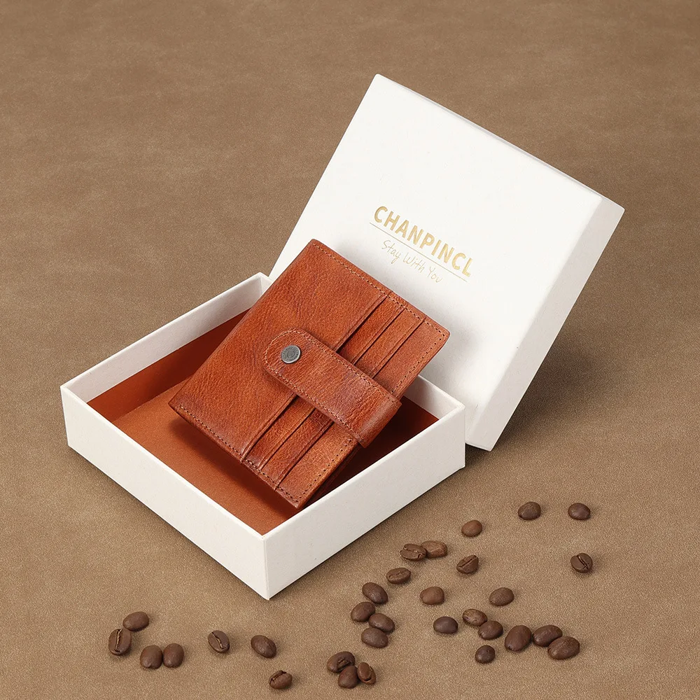 

【Ультратонкий и легкий мужской кошелек】CHANPINCL из натуральной коровьей кожи с блокировкой RFID, держателем для карт и карманом для монет на молнии
