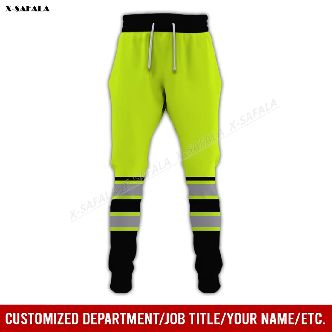 

Truck Work Job 3D Printed Reflective Men Trousers Waist Sweatpants Long Pants Joggers Warm Thick Winter Sporty Workwear Uniform