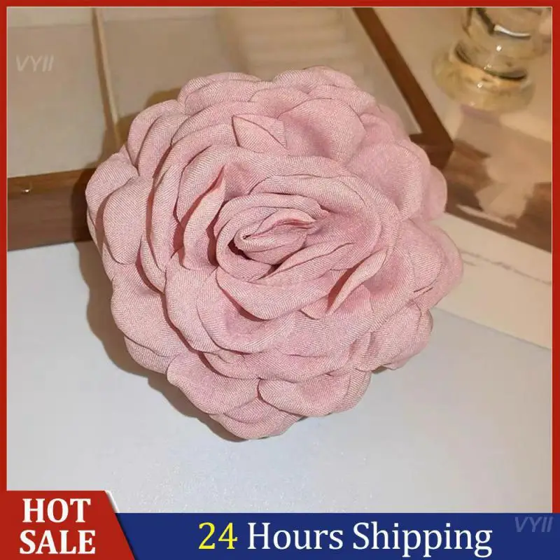 Grab Clip Comfortable Wear Exquisite Female Grab Clip Hairwear Female Hairpin Camellia Flower High-quality Finish Dried Rose