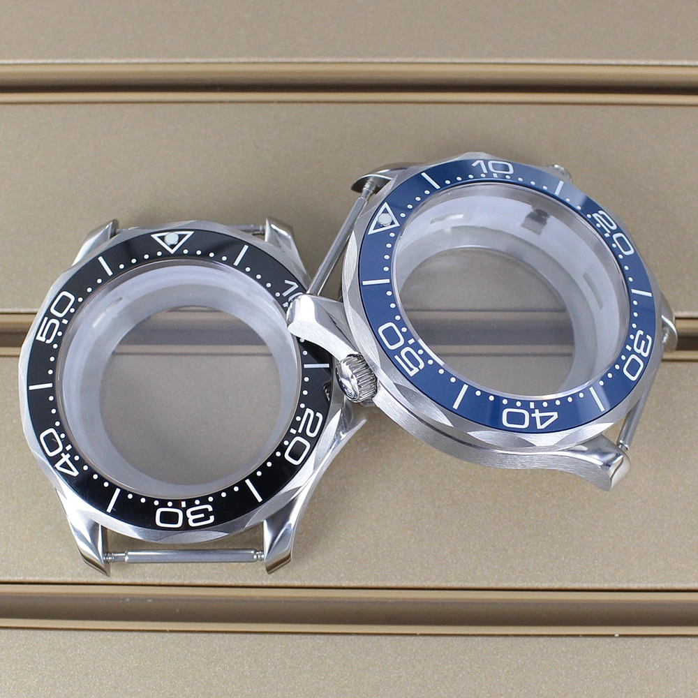 41mm Silver NH35 Watch Case Sapphire Crystal For Seiko NH34 NH35 NH36 NH38 Movement 30.5mm Dial 10ATM Waterproof Seamaster 300