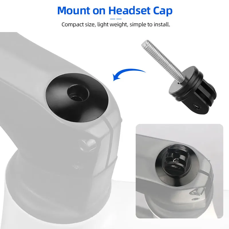 Bicycle Headlight Computer Fork Stem Top Cap Extension Stand Fits Gopro Sports Camera DJI Insta 360 MTB Road Bike Headset Parts image 2