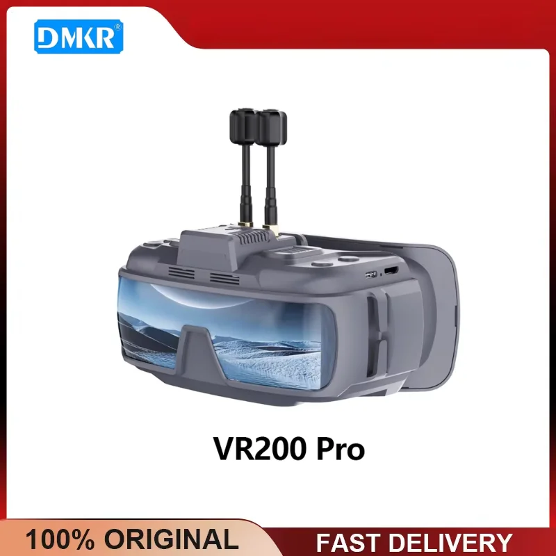 DMKR VR200 Pro Analog FPV Goggles Video Recording Adjustable Diopter 1024x600 IPS HDMI 2000mAh for FPV Drones