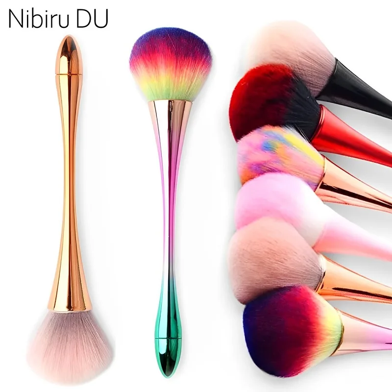 Brosse de nettoyage de la poussière des ongles, 7 Styles, pinceaux de maquillage professionnels pour Nail Art, outils de manucure pour dépoussiérage Super moelleux à Long manche