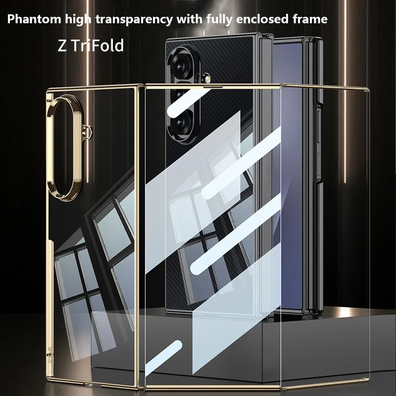 

Electroplating Phantom Phone Case For Samsung Galaxy Z TriFold 5G Ztrifold Protective Cover With Tempered Glass